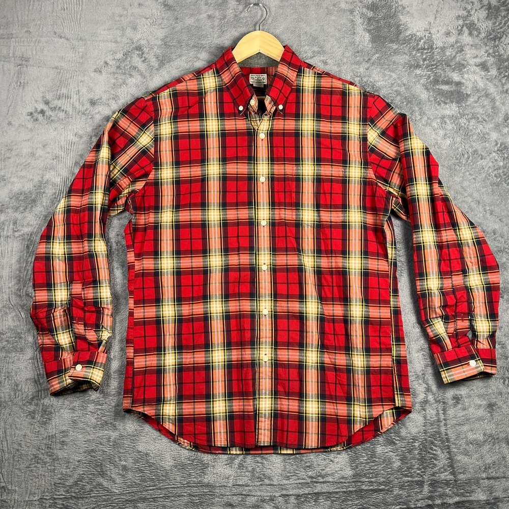 Tailored By J.Crew Shirt Mens Large Multicolor Cotton Woven Tartan Button Down